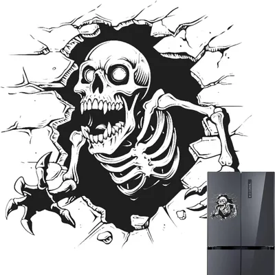 Produktbild von Skelett-Fensteraufkleber für Halloween, gruselige Totenkopf-Wandaufkleber und Fensterdekoration für Zuhause, das Wohnzimmer und das Spukhaus