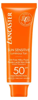 Imagen del producto de Lancaster Sun, loción lechosa sin aceites, para una piel luminosa y bronceada, factor de protección solar 50, 50 ml