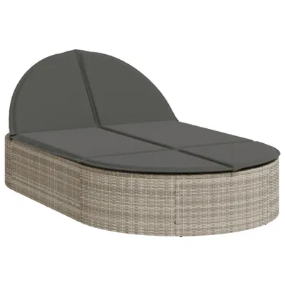 Produktbild von VidaXL 368651, Lounge, Gepolsterter Sitz, Polyrattan, Stahl, Grau, 110 kg, 2000 mm