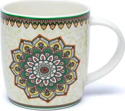 Obrázek produktu pro Hrnek na čaj Mandala Green - Balení 2 ks - ±400 ml