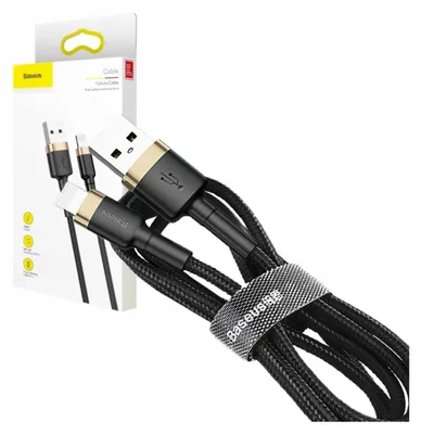 Image de Baseus CALKLF-CV1 câble lightning 2 m Noir, Or