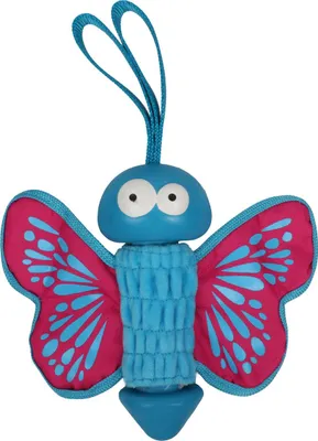 Produktbild von Coockoo Hundespielzeug Gummi-Schmetterling blau/rosa