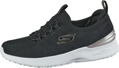 Produktbild von Skechers Skech Air Dynamight, Damen Sneakers, Sportschuh aus Strickmaterial in schwarz, herausnehmbares Skechers Memory Foam Fußbett, in der Maschine waschbar