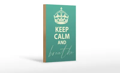 Produktbild von Holzschild Spruch 12x18cm Keep Calm and breath
