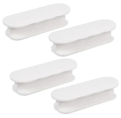 Image de Poignées de porte adhésives en plastique, blanches, lot de 4