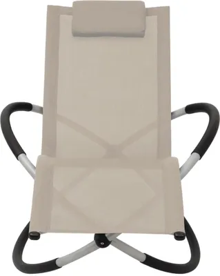 Produktbild von vidaXL Sonnenliege Geometrisch Stahl Creme