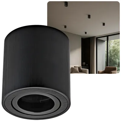 Produktbild von Sweet LED Aufbaustrahler GU10 rund schwarz Aluminium Aufbauspot 230V