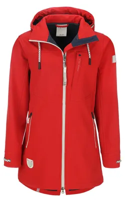 Produktbild von Dry Fashion Damen Softshellmantel Rerik - Softshelljacke Outdoor-Jacke Mantel Softshell in Rot Größe 36