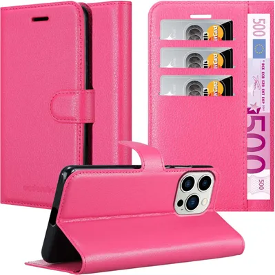 Immagine prodotto di Cadorabo Custodia per Apple iPhone 14 PRO Custodia protettiva in rosa Custodia per cellulare Custodia Cover Chiusura magnetica