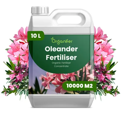 Produktbild von Oleander Flüssigdünger 10L – 2-1-8 NPK – Flüssig-Pflanzendünger für große Beete, Hecken & Garten-Oleander – Organifer