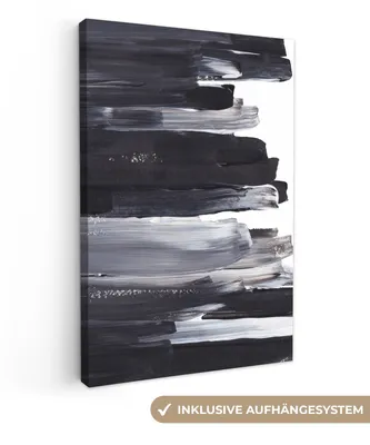 Produktbild von MuchoWow® - Leinwandbilder - Farbe - Schwarz - Design, Wandbild, Wanddeko Bilder Wohnzimmer, 40x60 cm