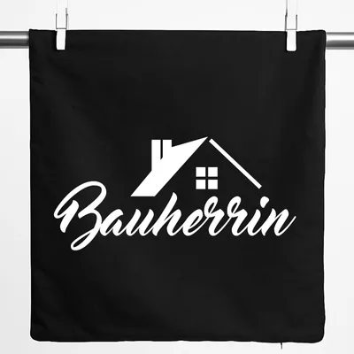 Produktbild von Huuraa Kissenbezug Bauherrin 40x40cm Black Baumwolle Dekokissenbezug Geschenkidee