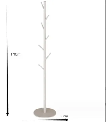 Imagen del producto de Perchero de pared, soporte para abrigos, perchero, soporte para abrigos. Fabricado en metal y mármol, con base redonda, diseño retro vertical, forma de árbol, 167,6 cm de altura. Ideal para colgar sombreros en el hogar