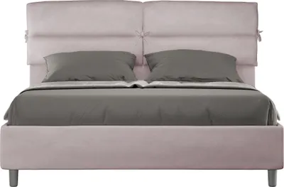 Produktbild von ITYHOME - Gepolstertes Bett ohne Lattenrost 160x190 mit Mikrofaserbezug Fliederfarbe Nandy