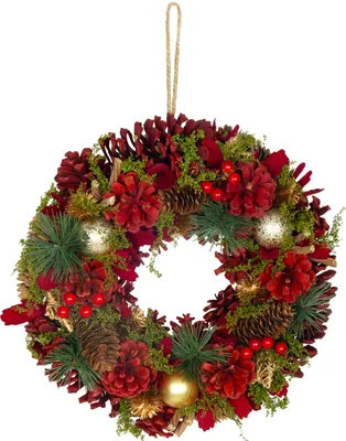 Productafbeelding van Hangkrans MagicHome Kerst, met bessen, 30x30x8 cm