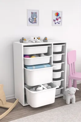 Image de Skye Decor, Zen 2D2K6U - Blanc, armoire multifonctionnelle, blanc, panneaux de particules 100 % mélaminés, 69,5 x 30 x 83 cm