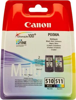 Produktbild von Canon Original Tintenpatronen PG-510/CL-511 Set - 4er-Pack, Farbig & Schwarz für effiziente Druckqualität