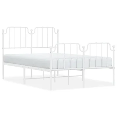Produktbild von vidaXL Bettgestell mit Kopf- und Fußteil Metall Weiß 120x200 cm