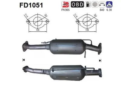 Produktbild von AS FD1051 Dieselpartikelfilter Rußpartikelfilter DPF für FORD KUGA I Abgasanlage Diesel