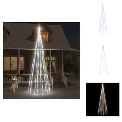 Immagine prodotto di vidaXL Albero di Natale a LED per pennone bianco freddo 732 LED 500 cm - Illuminazione natalizia