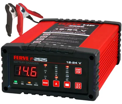 Imagen del producto de Cargador automático - 12/24 Volt, 25 Amperios - Para baterías de plomo-ácido, gel, AGM y EFB