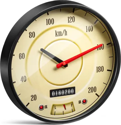 Obrázek produktu pro Nástěnné hodiny s retro tachometrem - pro fanoušky automobilového stylu