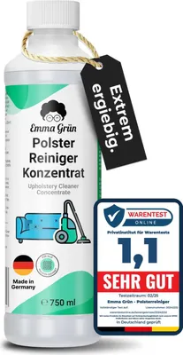 Produktbild von Emma Grün® Polsterreiniger Konzentrat [ Germany] – Waschsauger Reinigungsmittel für Teppiche, Sofas & Autositze – Ideal für Nasssauger & Dampfreiniger
