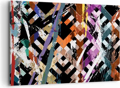 Produktbild von Bild auf Leinwand - Leinwandbild - Abstraktion modern - 100x70cm - Wand Bild - Wanddeko - Leinwanddruck - Bilder - Kunstdruck - Wanddekoration - Leinwand bilder - Wandkunst - AA100x70-3696