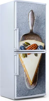 Produktbild von Kühlschrankdekoration  60x180 cm  Aufkleber auf dem Kühlschrank - Karottenkuchen mit Blaubeere