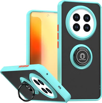 Produktbild von Hülle für Realme 13 Pro/Realme 13 Pro+ 5G Matte Transluzent TPU Stoßfest Schutzhülle mit Ring Halter Ständer Hellblau