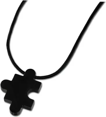 Produktbild von Amello Halskette 55cm Edelstahl Schmuck Puzzle Damen silber schwarz ESK022S