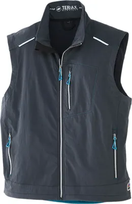 Produktbild von Terrax Workwear Herren Arbeitsweste mit reflektierenden Details - Leichte Weste für Arbeit und Handwerk in Anthrazit-Petrol Größe 3XL