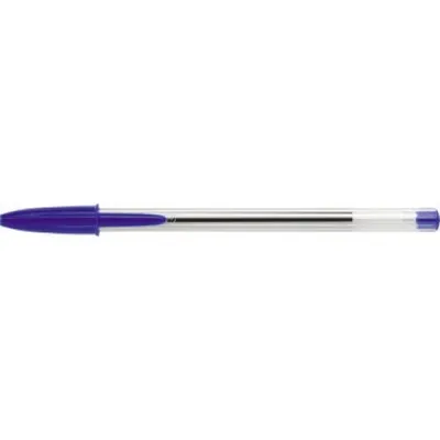 A single blue BIC Cristal Original pen is shown horizontally against a white background.