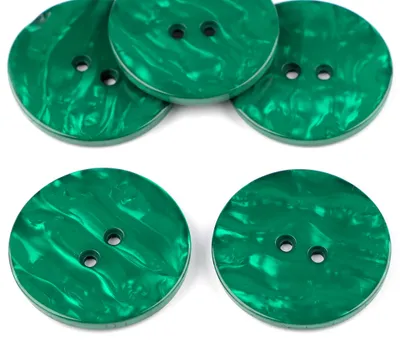 Produktbild von 5 Kunststoffknöpfe in Perlmuttoptik 38 mm rund 2 Loch-Knöpfe