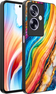 Produktbild von Smartphonica Handyhülle geeignet für Oppo A2 - Oppo A79 mit Regenbogen Gold Marmor Print - TPU Backcover Case Regenbogen Gold Marmor Design