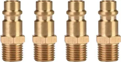 Immagine prodotto di 4 raccordi ad aria in ottone da 1/4 di pollice con connettore a innesto per valvole, cavo per compressori e filtri