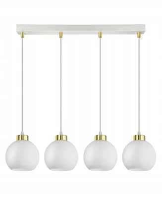 Obrázek produktu pro LUXOLAR - Led závěsné světlo - 4 plameny stropní světlo bílé E27 60W - Závěsné svítidlo do obývacího pokoje, kuchyně - Bílé skleněné koule