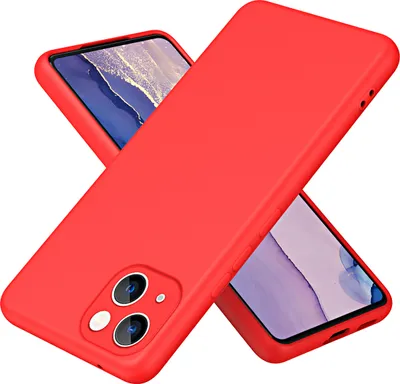 Image de Coque pour iPhone 15 Liquid Silicone Soft Protective Case Rouge