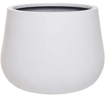 Produktbild von VIVANNO Blumentopf Fiberglas GIRAR Rund, Weiß matt - 49x37 cm