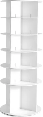 Produktbild von SucceBuy Schuhregal für 24 Paar Schuhe (6 Ebenen) mit 360° Drehfunktion, kompakte Schuhaufbewahrung, ideal für Schlafzimmer, Wohnzimmer und Eingangsbereich, Weiß 598 x 598 x 1570 mm