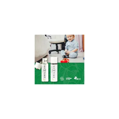 Productafbeelding van AABAT003-2 - USB AA-batterij, wit, 2 stuks.