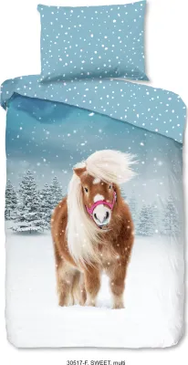 Produktbild von Good Morning Kinder Bettwäsche mit Pferd- 140x200 cm- 100%  Baumwolle