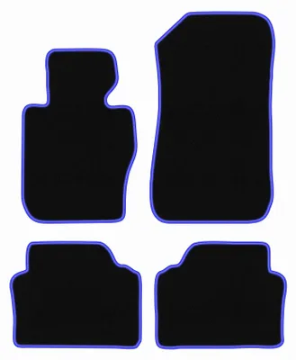 Produktbild von Fußmatten Velours Schwarz/Blau für BMW 3 E91 xDrive 2004-2011 Set 4-tlg