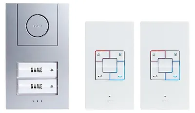 Image de m-e modern-electronics 41186 Interphone-portier filaire Kit complet 2 - Argent (41186)