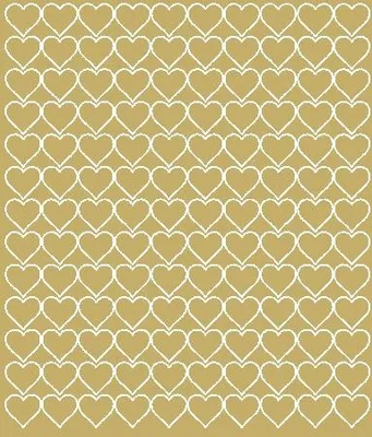 Obrázok produktu pre Valentínske srdiečkové nálepky 2 cm seduszko 130 kusov matná zlatá farba