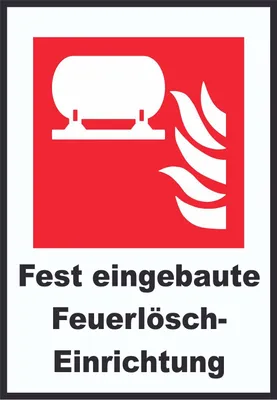 Produktbild von Fest eingebaute Feuerlösch-Einrichtung Schild A6 Rückseite selbstklebend