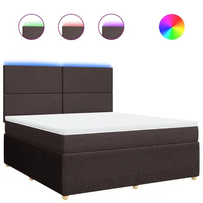 Produktbild von Boxspringbett mit Matratze Dunkelbraun 180x200 cm Stoff