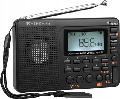 Immagine prodotto di Retekess V115 Radio portatile,radio AM FM SW con batteria ricaricabile da 1000mAh,supporta 32GB TF Card,regali per la festa della mamma,festa del papà