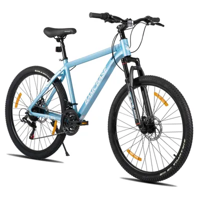 Produktbild von HILAND 26 Zoll Mountainbike für Männer und Frauen, Aluminiumrahmen, 21-Gang Schaltung mit mechanischen Scheibenbremsen und Federgabel, Blau
