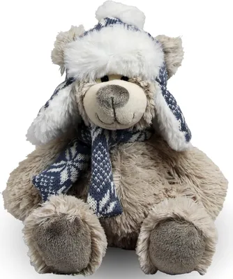 Image de Ours en peluche Bolke avec chapeau beige gris